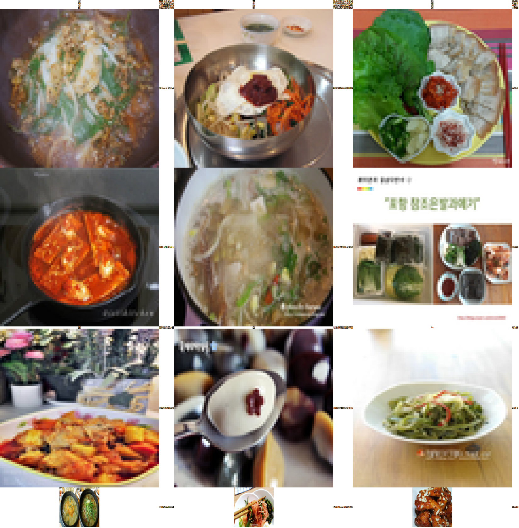 Korean Food Dataset — Collage of 150 Korean Food Classes