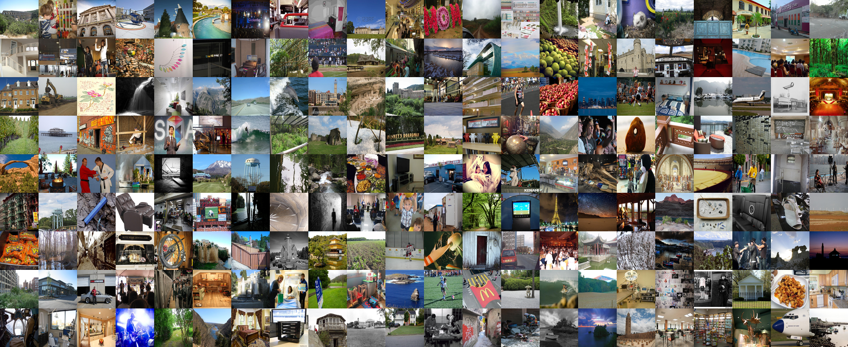 Places365 dataset collage — sample images from 365 place categories