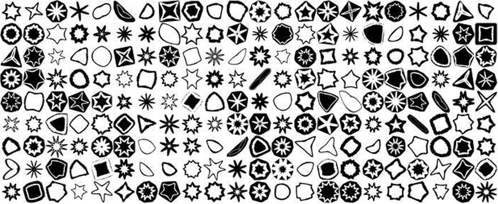 Star-MNIST collage — samples from all 10 geometric shape classes
